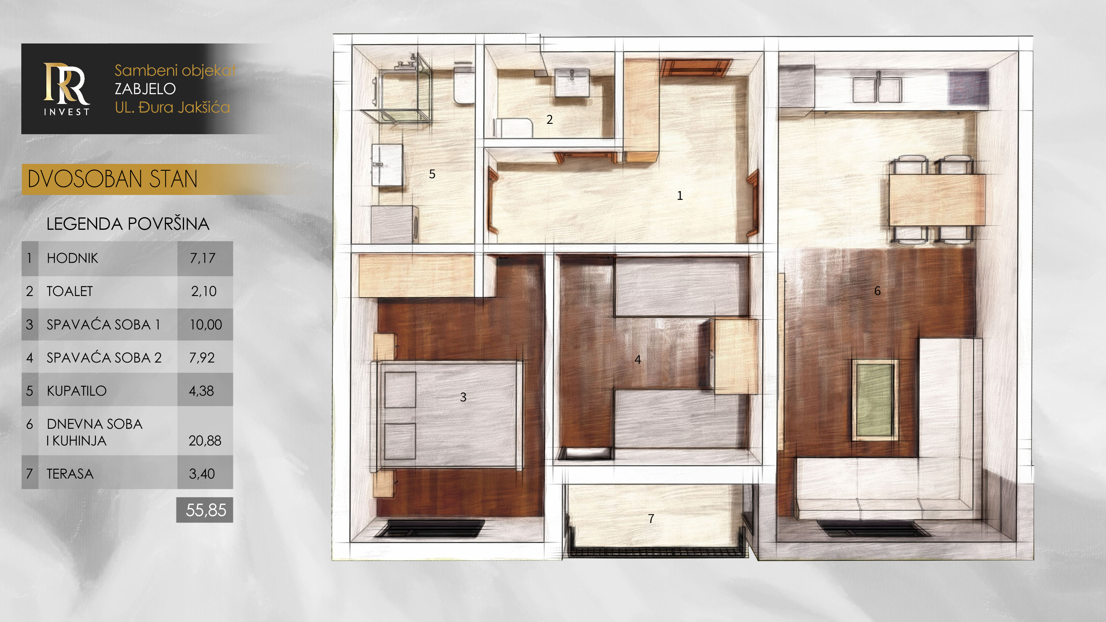 Two-bedroom apartment floor plan